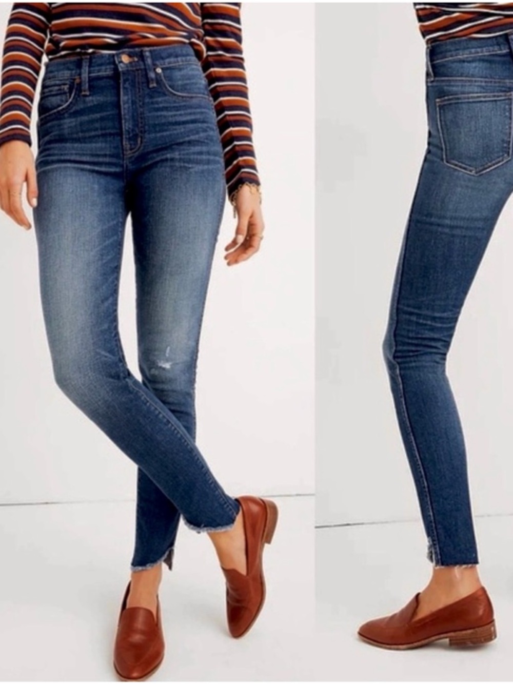 Madewell 9” Skinny Crop Ripped Jeans Size 28